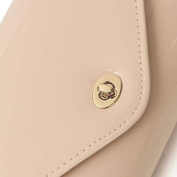 Patent Leather Envelope Clutch Womens Evening Handbag Stylish Shoulder Crossbody - Picture 8 of 9